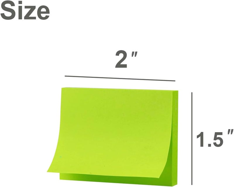 Kozerite (50 Pads) Sticky Notes 1.5x2, 10 Colors Self Sticky Notes, Sticky Pads, Recyclable, Self-Stick Pads, Easy to Post for Home, Office, Notebook - Image 2